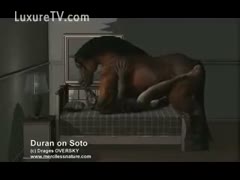 In this do-it-yourself hardcore beast porn movie, a hesitant married woman fucks a mutt.